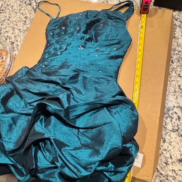 Cinderella Teal One Shoulder Dress - Picture 7 of 12